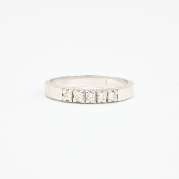 Femstensring med diamant (0.15 ct) i 14K guld strl. 17.5 / strl. 55