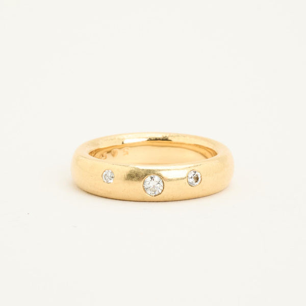 Ole Lynggaard vigselring med diamant (0.09 ct) i 14K guld strl. 17.5 / strl. 55