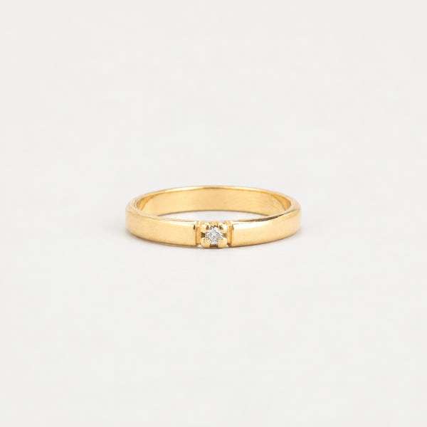 Alliansring med diamant (0.02 ct) i 14K guld strl. 16.9 / strl. 53