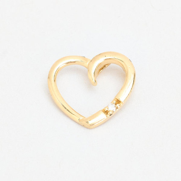 Hjärta Berlock med diamant (0.01 ct) i 14K guld, 1 cm, 0.58 g