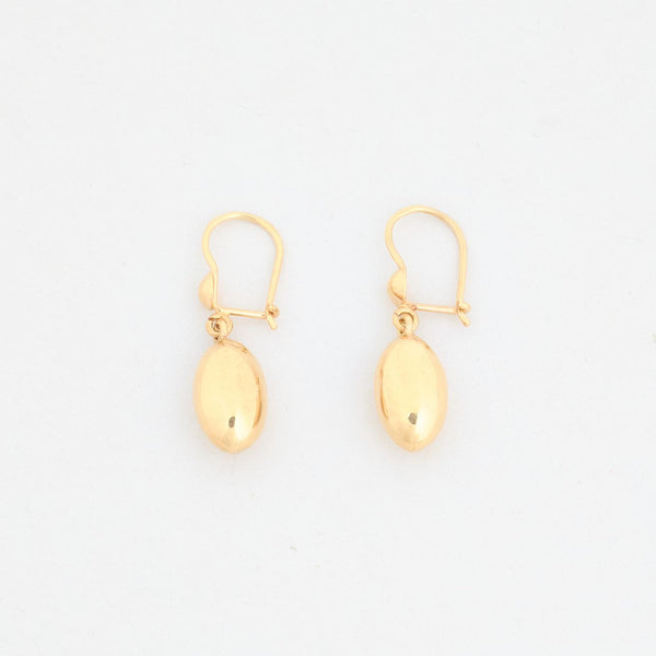 Oval långa örhängen i 14K guld, 2.5 cm,