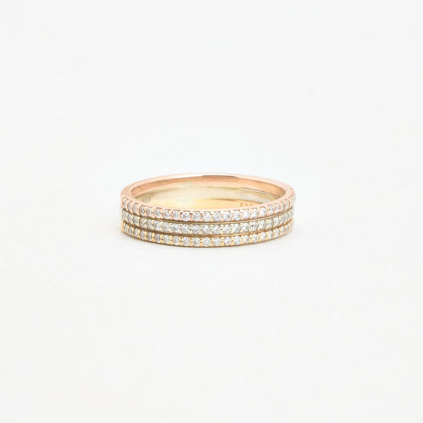 Pavéring med diamant (0.38 ct) i 14K guld strl. 17.5 / strl. 55
