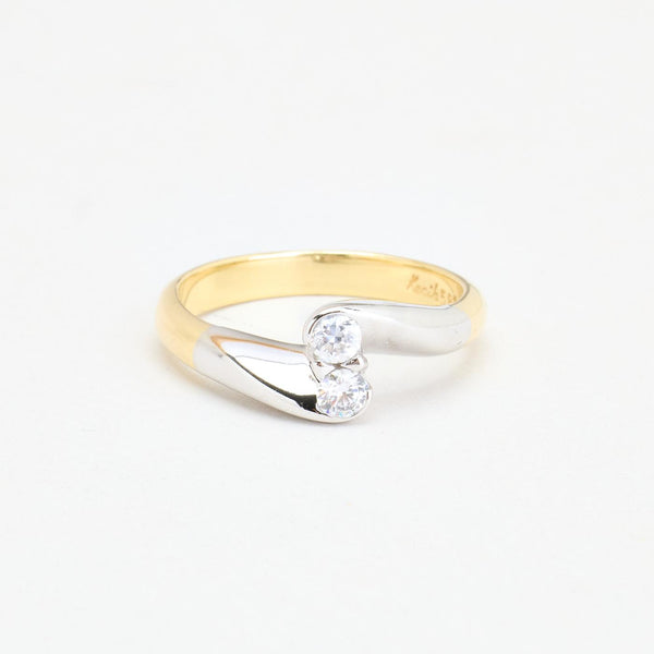 Toi et Moi ring i 14K vitt guld med en zirkonia strl. 18.1 / strl. 57