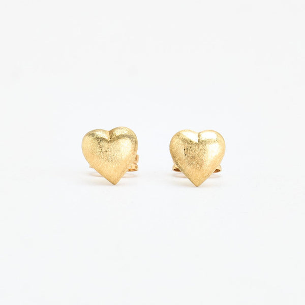 Hjärta örhängen i 14K guld, 1 cm,