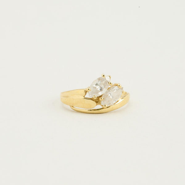 Toi et Moi ring med diamant (0.65 ct) i 14K guld strl. 15.9 - 16.2 / strl. 50 - 51