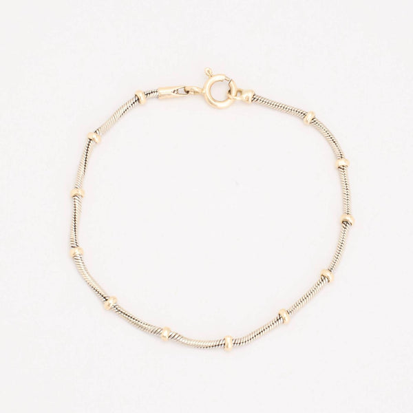 Ormkedja Armband i 14K guld och vitt guld, 17 cm, 4.21 g