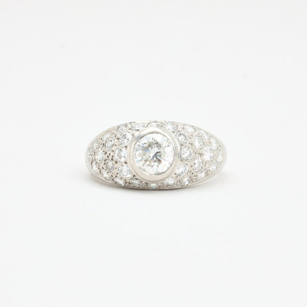Pavéring med diamant (1.08 ct) i 960K platina strl. 17.5 / strl. 55