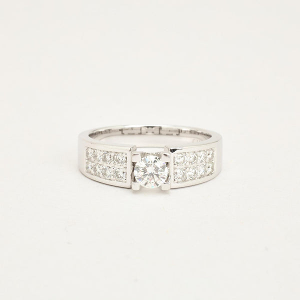 Allians solitärring med diamant (0.85 ct) i 14K vitt guld strl. 18.1 / strl. 57