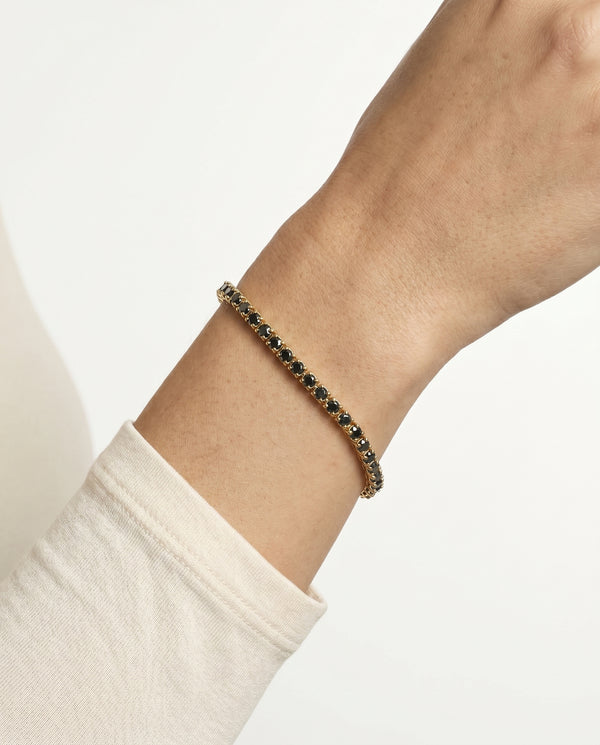 Stenkedja tennisarmband med diamant (3.64 ct) i 14K guld, 19 cm, 18 g