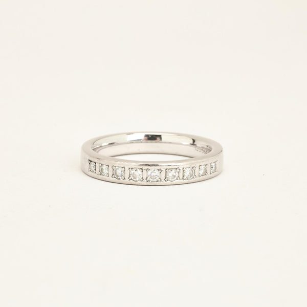 Alliansring med diamant (0.28 ct) i 14K guld strl. 20.1 / strl. 63