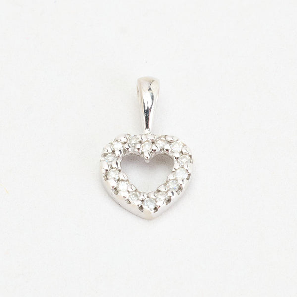 Hjärthänge med diamant (0.03 ct) i 14K guld, 1 cm, 0.27 g