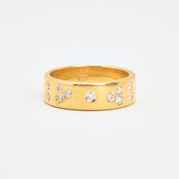 Band med diamant (0.03 ct) i 18K guld strl. 16.9 / strl. 53