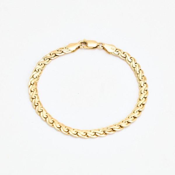 Flätad Bismarck Armband i 14K guld, 18.5 cm, 5.3 g
