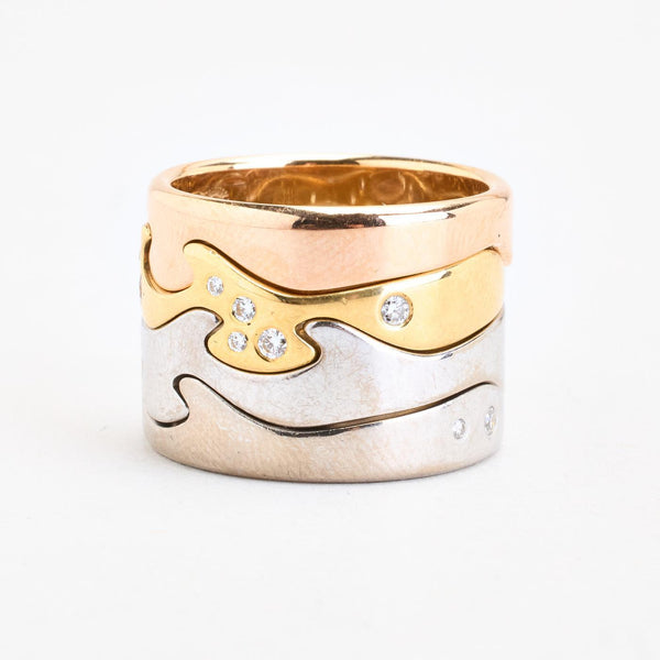 Georg Jensen Fusion band med diamant (0.25 ct) i 18K guld strl. 19.4 / strl. 61