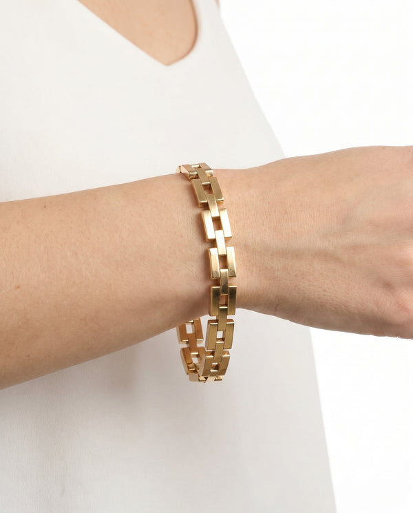 Block Armband i 14K guld, 19 cm, 16.82 g