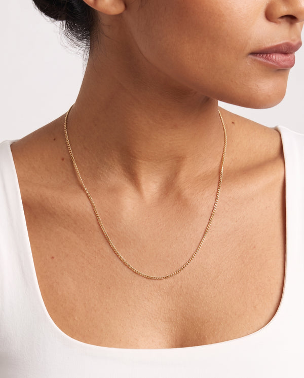 Pansar Halsband i 8K guld, 47 cm, 1.9 g