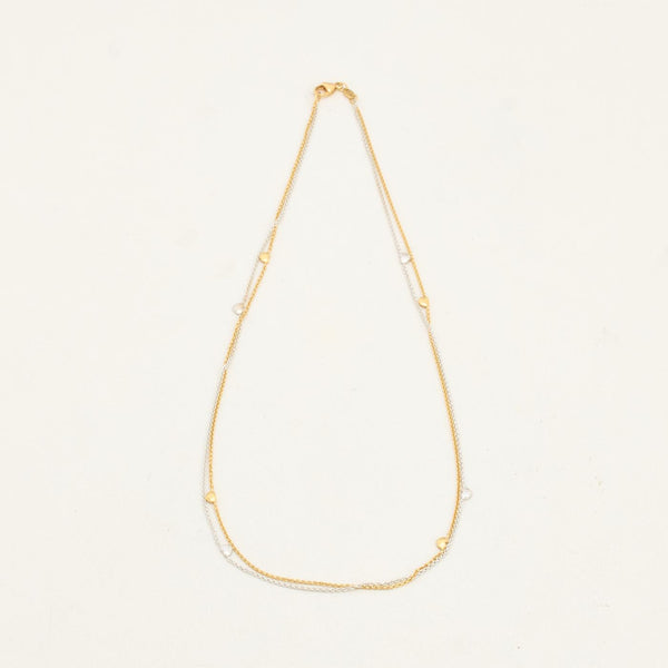 Hjärta Ärtkedja collier i 14K guld, 42.5 cm, 4.46 g
