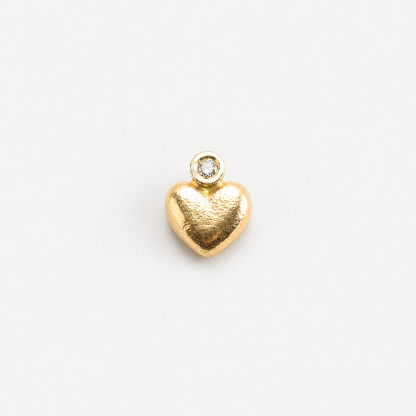 Hjärta Berlock med diamant (0.03 ct) i 14K guld, 1 cm, 2.3 g