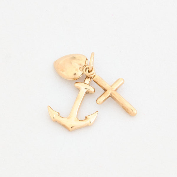 Tro, hopp och kärlek hänge i 8K guld, 2.2 cm, 1.2 g