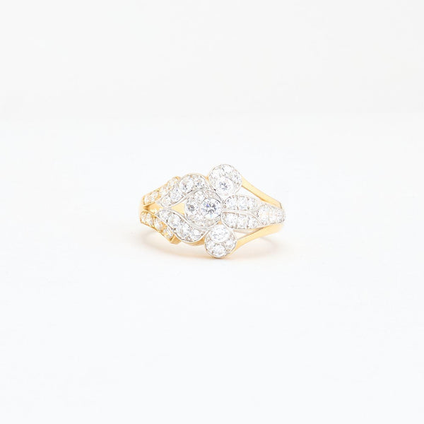 Blomma gypsyring i 14K guld med en zirkonia strl. 18.1 / strl. 57