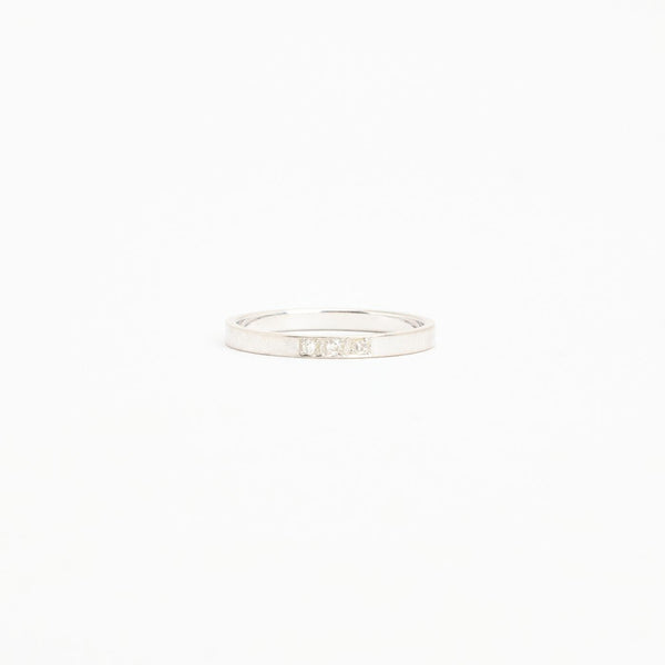Alliansring med diamant (0.01 ct) i 14K vitt guld strl. 16.9 / strl. 53
