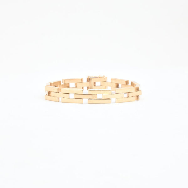 Block Armband i 8K guld, 19 cm, 17.3 g