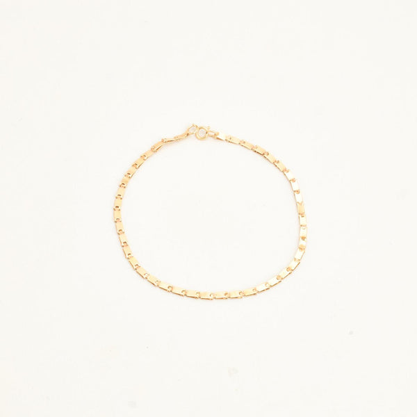 Geometrisk Block Armband i 14K guld, 21 cm, 2.9 g