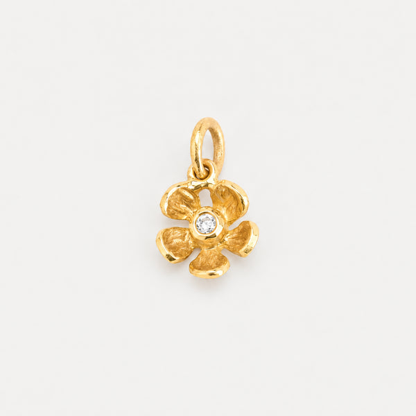 Blomhänge med diamant (0.02 ct) i 18K guld, 1.3 cm, 0.93 g