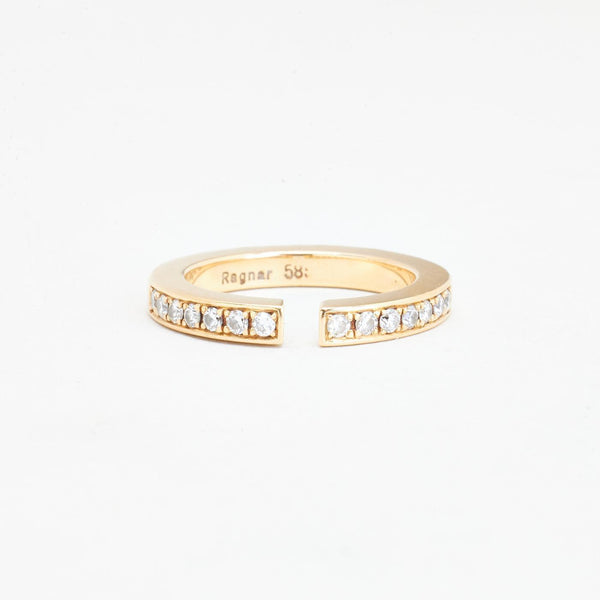 Alliansring med diamant (0.22 ct) i 14K guld strl. 16.6 / strl. 52