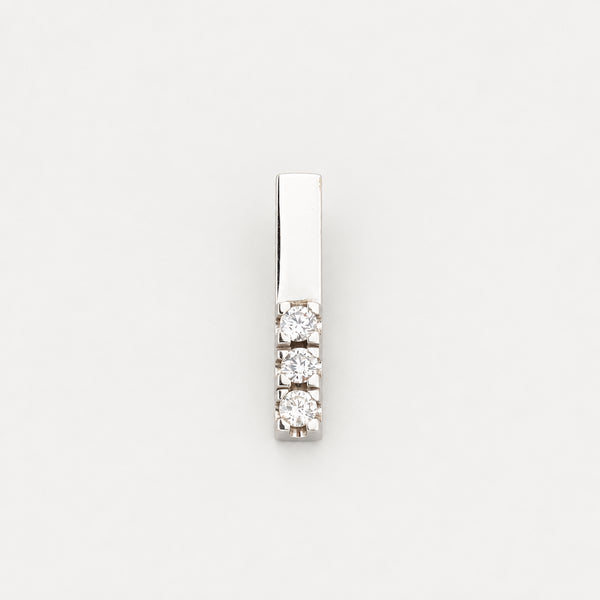 Geometrisk Hänge med diamant (0.16 ct) i 14K vitt guld, 2 cm, 1.7 g