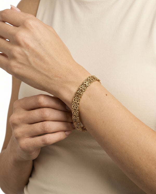 Y-länk Armband i 14K guld, 20 cm, 23 g