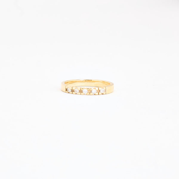 Alliansring med diamant (0.15 ct) i 14K guld strl. 17.5 / strl. 55