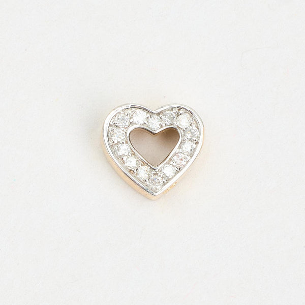 Hjärta Berlock med diamant (0.03 ct) i 14K guld, 1 cm, 0.7 g