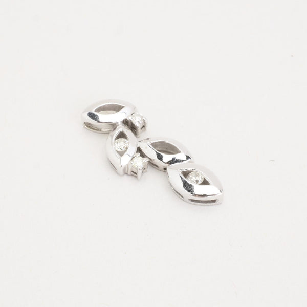 Hänge med diamant (0.13 ct) i 14K vitt guld, 2 cm, 1.46 g