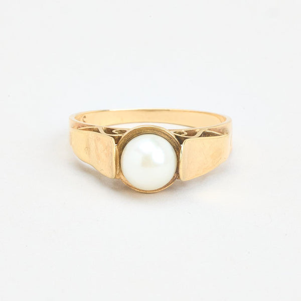 Antik pärlring i 14K guld strl. 17.2 / strl. 54