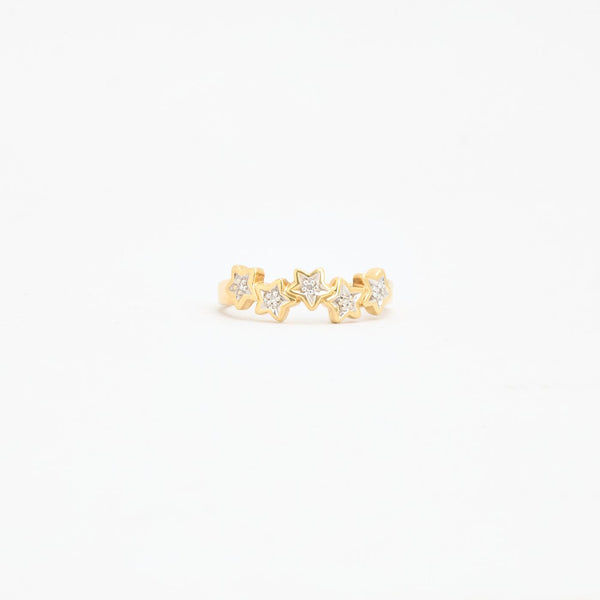 Stjärna Clusterring med diamant (0.03 ct) i 14K guld strl. 17.2 / strl. 54