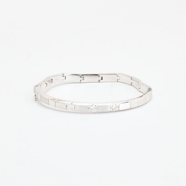 Modern Block armring med lås med diamant (0.65 ct) i 14K guld, 6 cm, 24.3 g