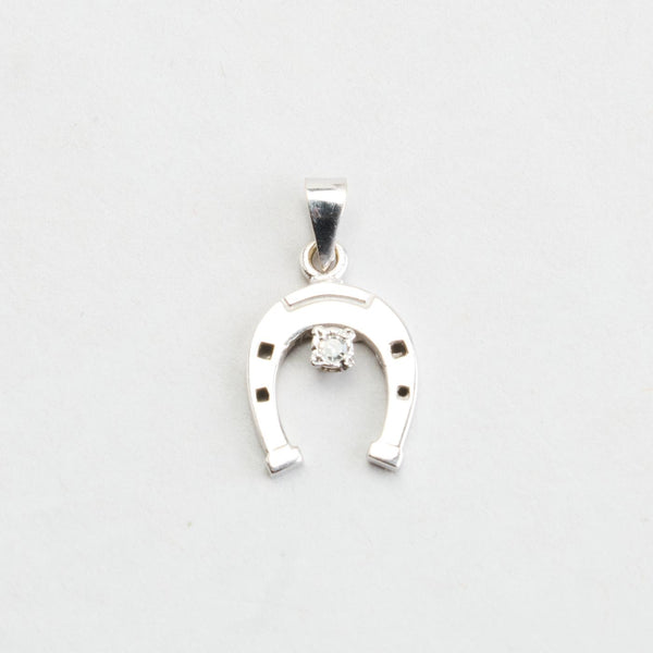 Hänge med diamant i 14K vitt guld, 1.8 cm, 0.9 g