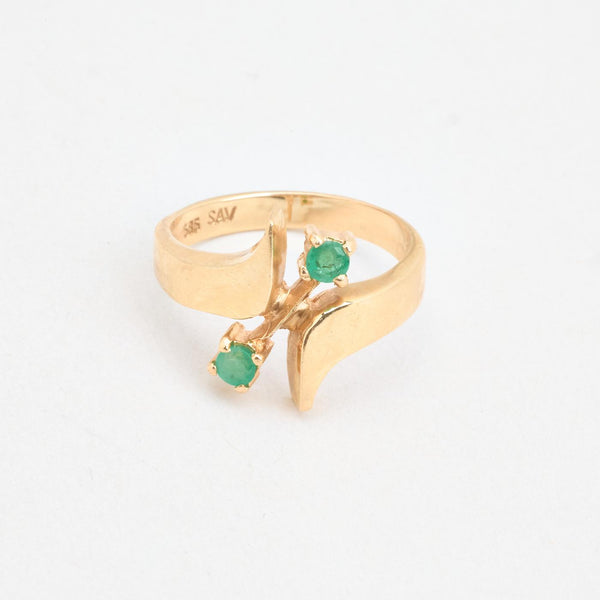 Toi et Moi ring i 14K guld strl. 17.2 / strl. 54