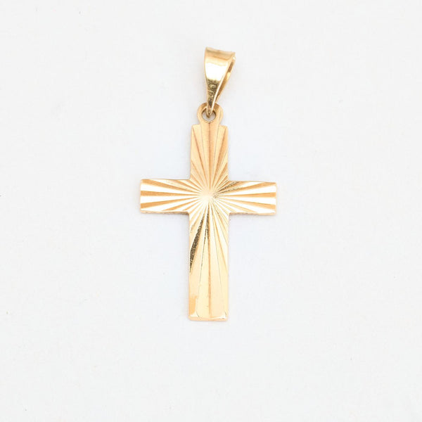 Mönstrad kors i 14K guld, 3.5 cm, 1.5 g