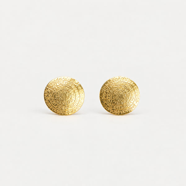 Örhängen med stift i 14K guld, 1.3 cm,