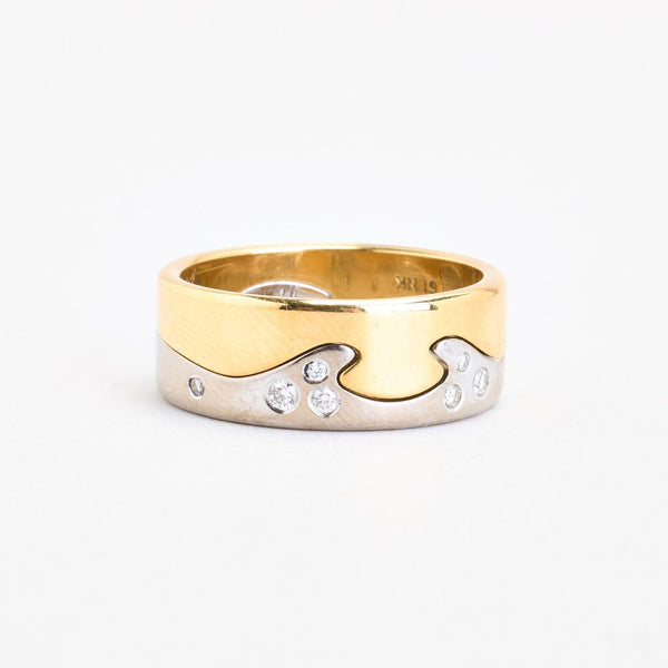 Georg Jensen Fusion band med diamant (0.13 ct) i 18K guld strl. 20.1 / strl. 63