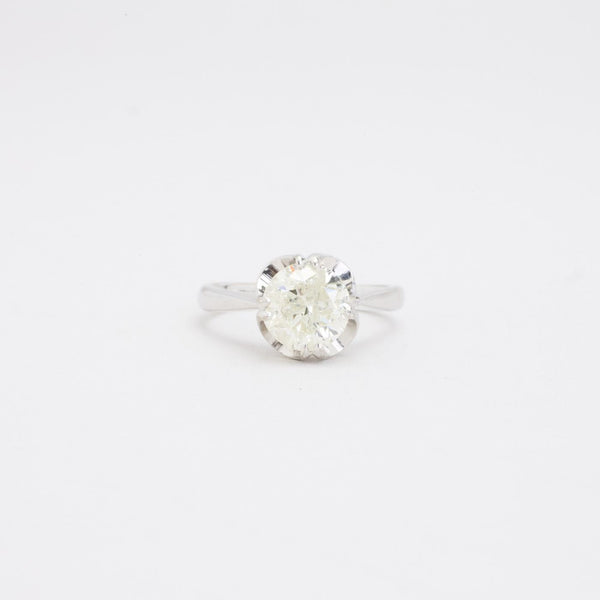 Solitärring med diamant (2.14 ct) i 14K vitt guld strl. 17.2 / strl. 54