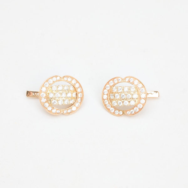 Pavéfattad Knut Huggies i 14K guld med en zirkonia, 2 cm,
