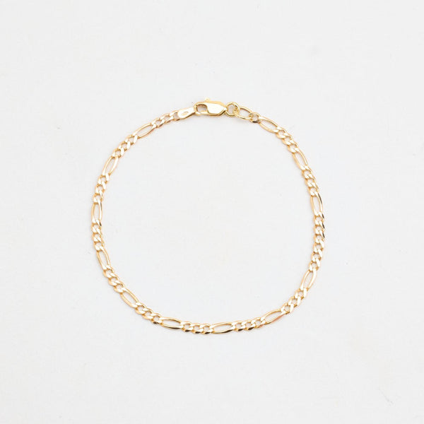 Figaro Armband i 14K guld, 21.5 cm, 3.8 g