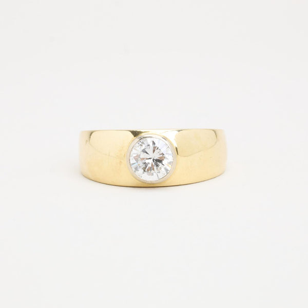 Gypsyring i 14K guld och vitt guld, med diamant (1.34 ct), Strl. 19.7 / Strl. 62