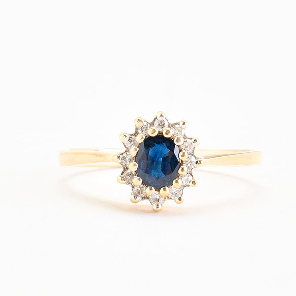 Haloring med diamant (0.01 ct) i 14K guld strl. 16.9 - 17.2 / strl. 53 - 54