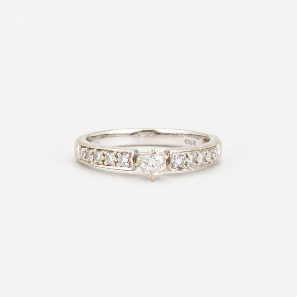 Allians solitärring med diamant (0.45 ct) i 14K guld strl. 18.1 / strl. 57