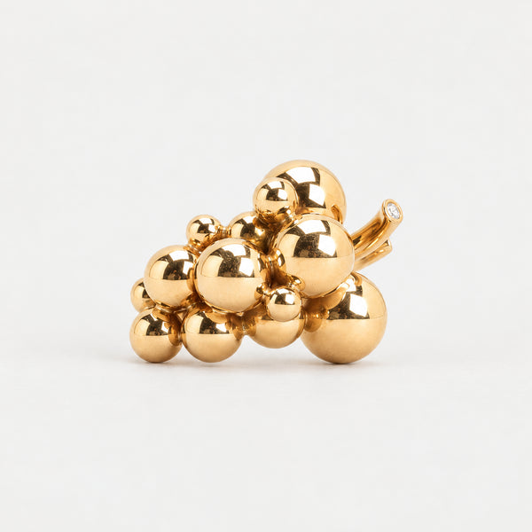 Georg Jensen Moonlight Grapes statementring med diamant (0.02 ct) i 18K guld strl. 17.5 / strl. 55