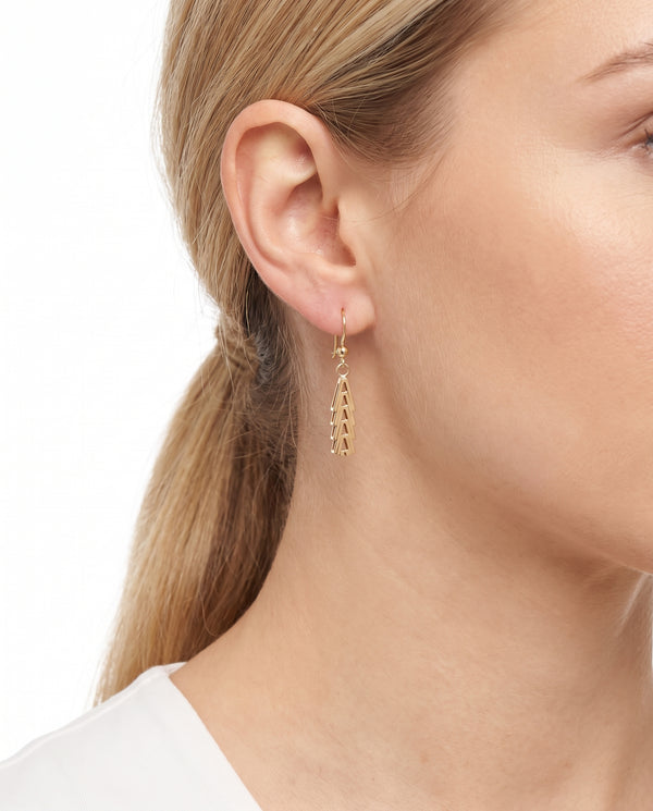 Geneve långa örhängen i 14K vitt guld, 3 cm,